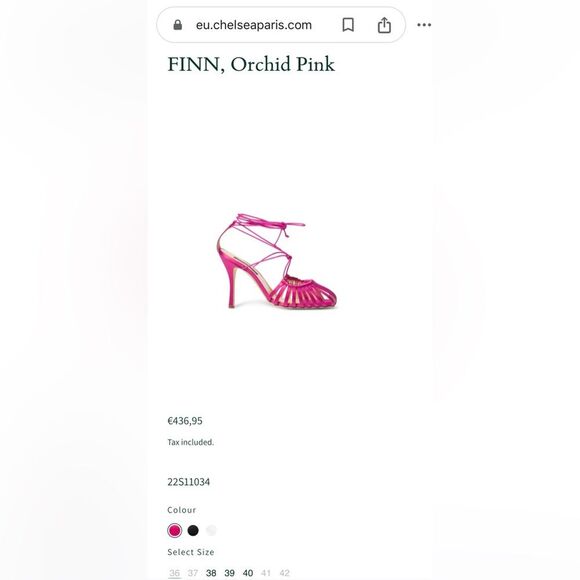 Chelsea Paris Orchid Pink Strappy Heels, New, Size 39 - Picture 8 of 9